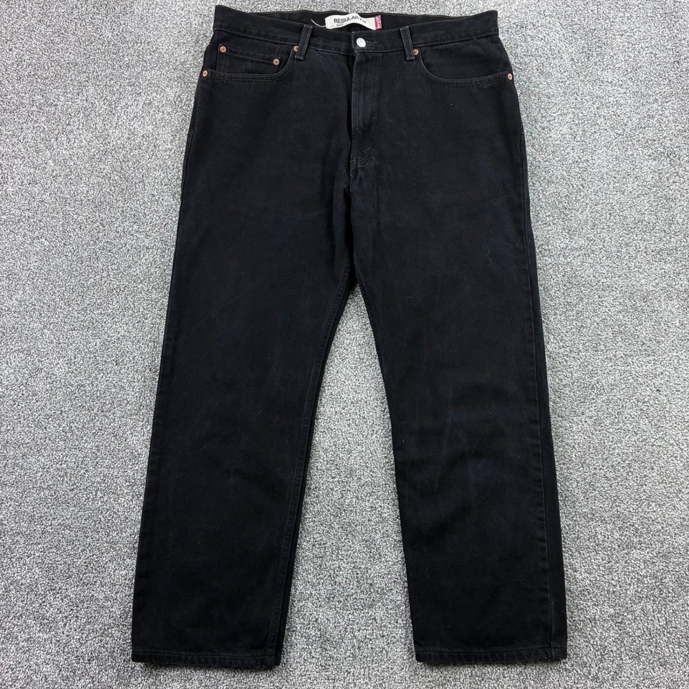 Vintage Y2K Levi's 505 Jeans Mens 38x30 Black Denim Straight Regular Dark‎ Wash
